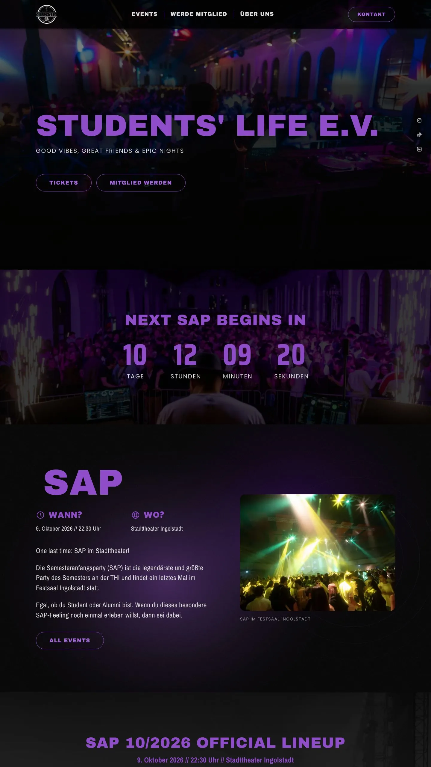 Website von Students’ Life e.V.