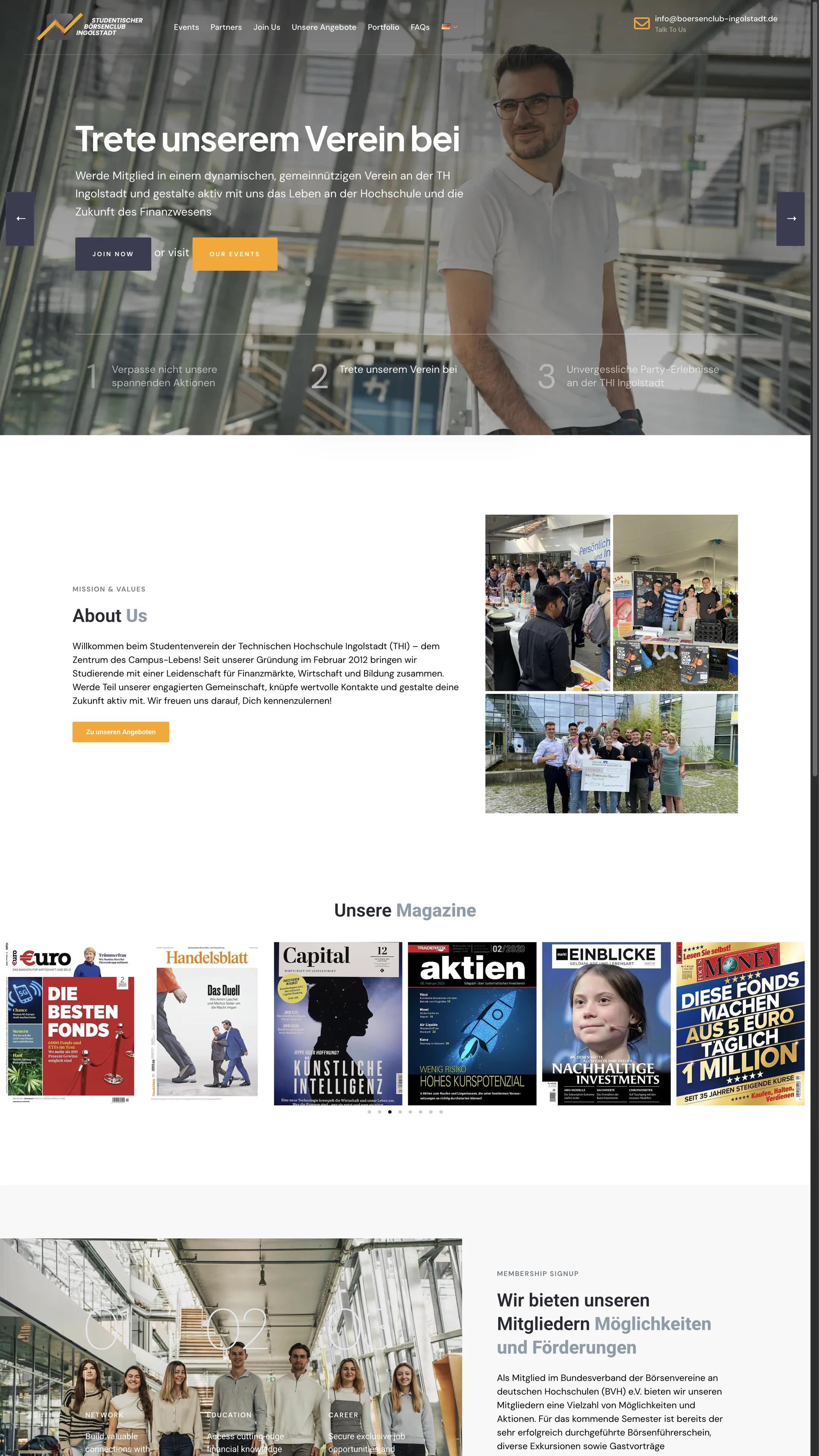 Website boersenclub-ingolstadt.de